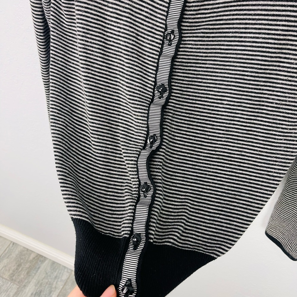 Anthropologie Karen Nicol Striped Pom Pom Cardigan - Picture 5 of 9